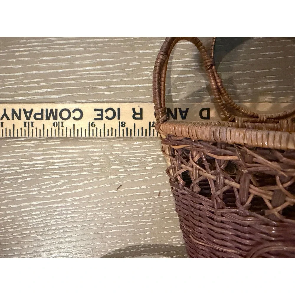 Vintage Wicker Wall Baskets Set of 3 Nesting Rattan Hanging Storage Boho Decor